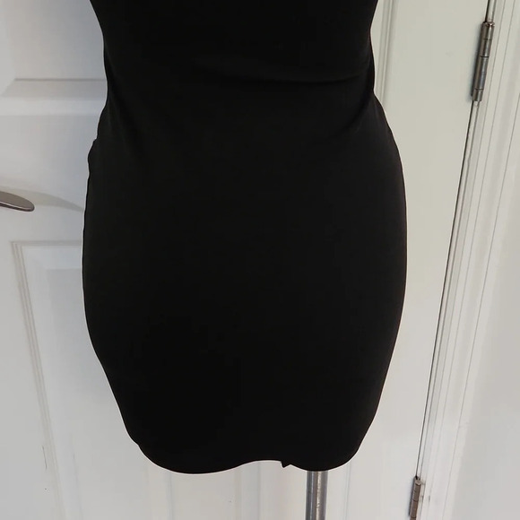 Kimcine Curve Asymmetrical Black Mini Dress - Picture 8 of 12